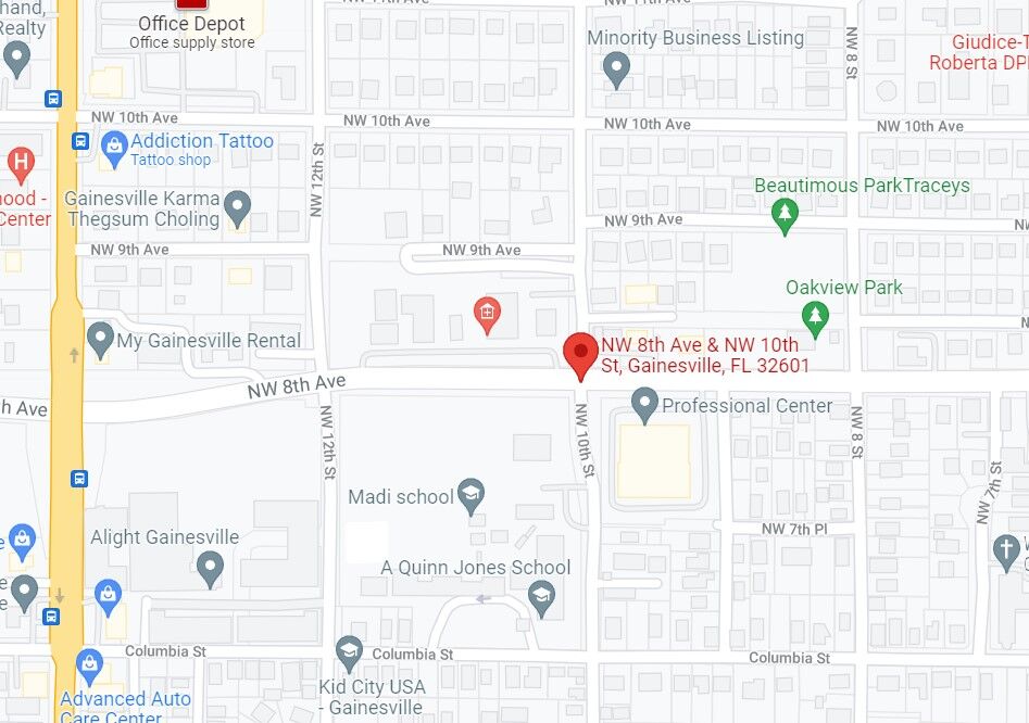 Intersection of NW 8th Avenue and NW 10th Street pedestrian fatality