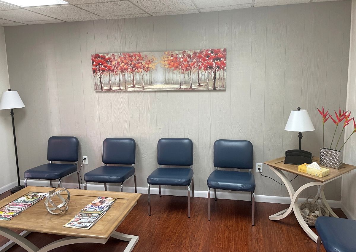 Waiting room at SharmaCare.
