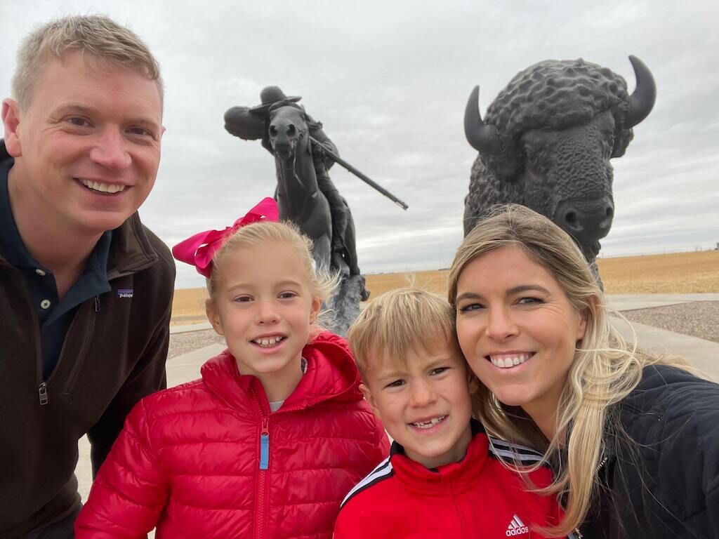 Andrew and Hannah Maas with their two children, Hartley and Anderson.