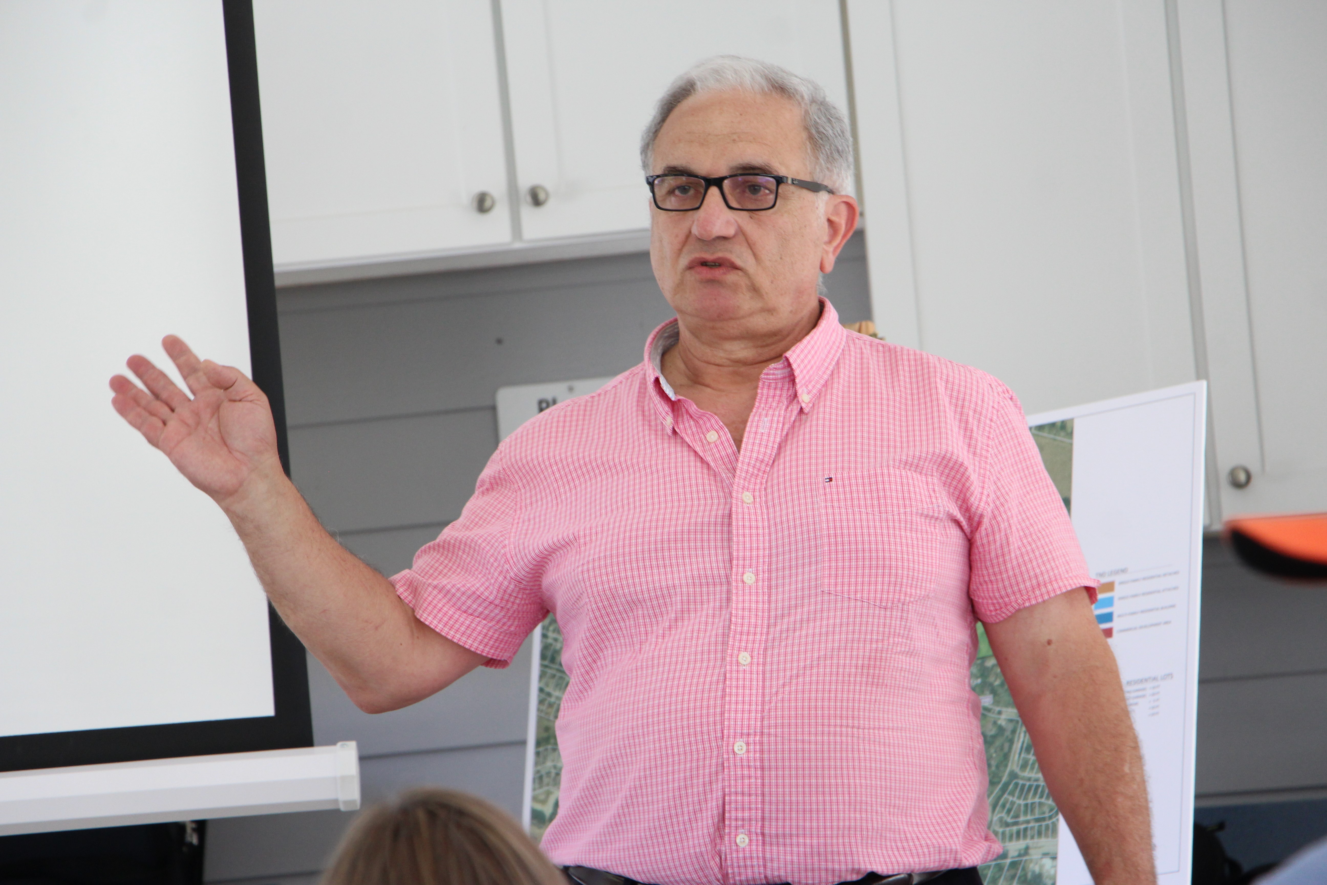Developer Sayed Moukhtara speaks at a West End meeting