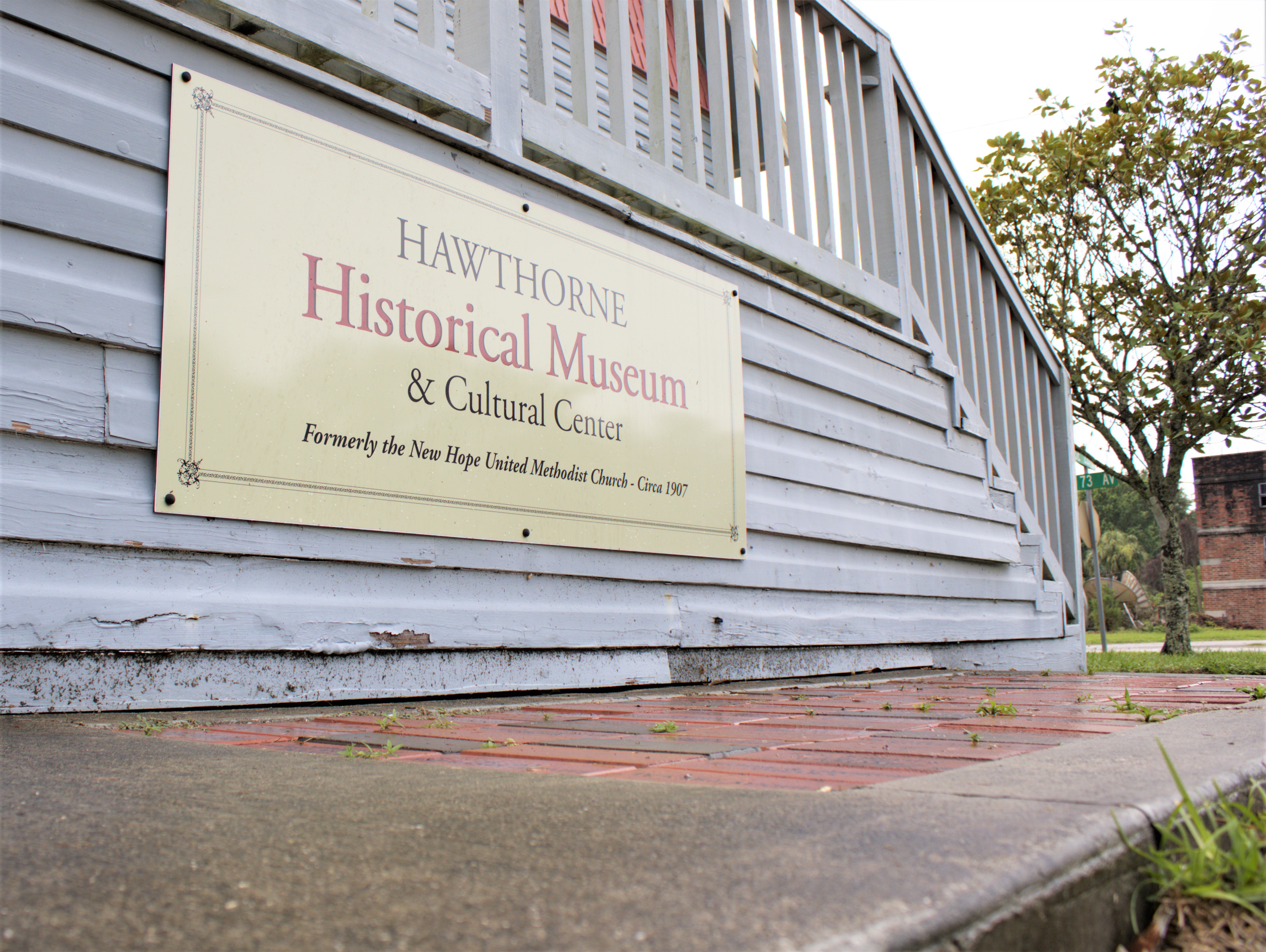 Sidewalk at Hawthorne Historical Museum and Cultural Center