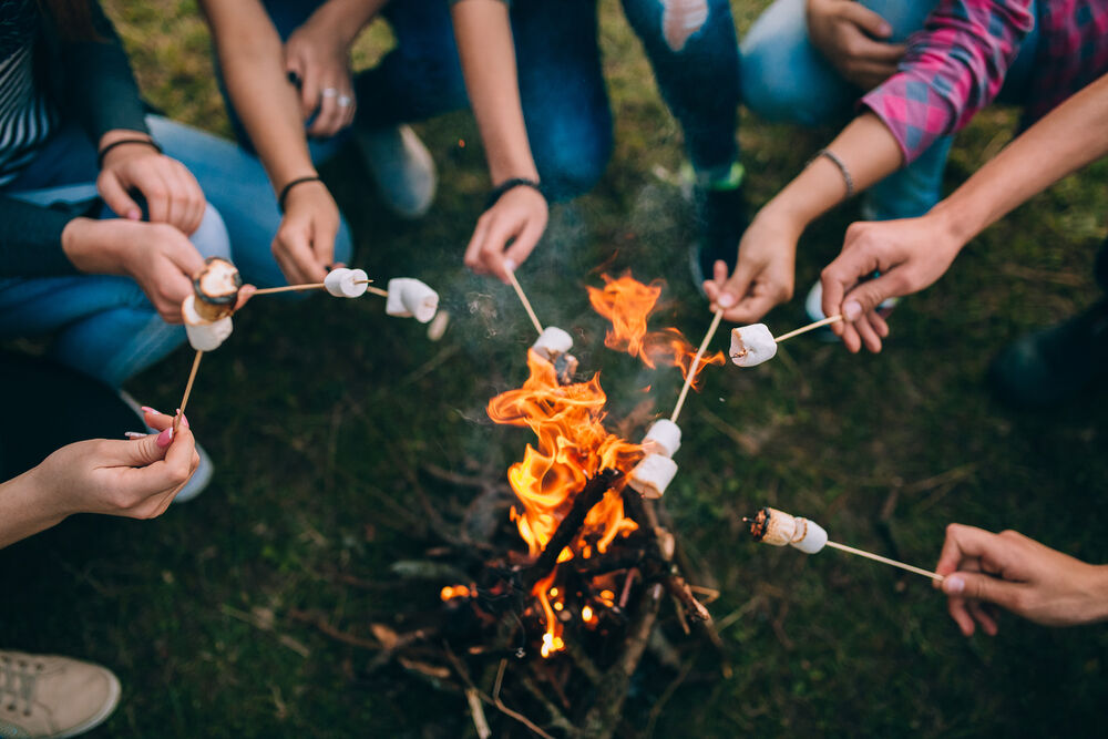 Marshmallows on skewers