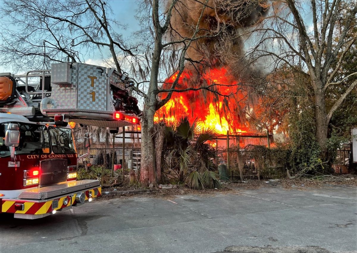 GFR contained the fire to the main building and one room of an adjacent building