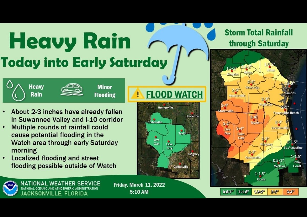 Flood watch for 3-11 to 3-12-22