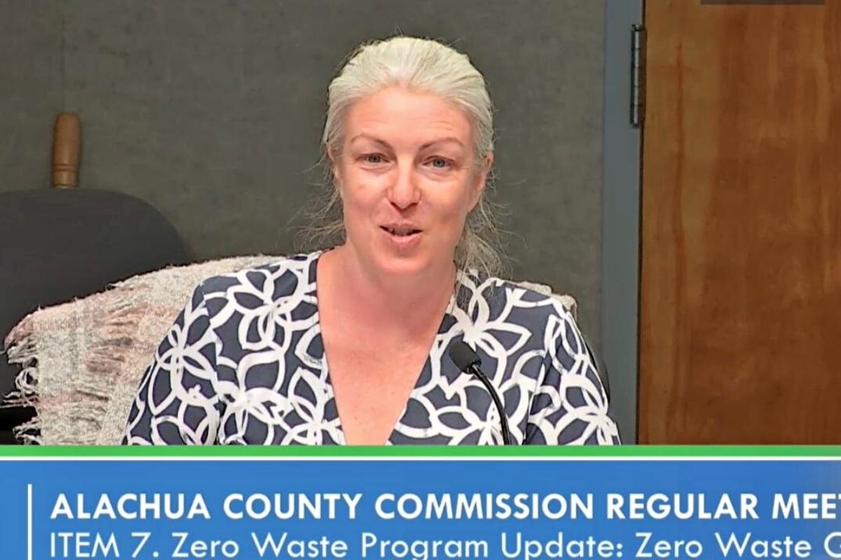 Commissioner Anna Prizzia speaks at the commission meeting