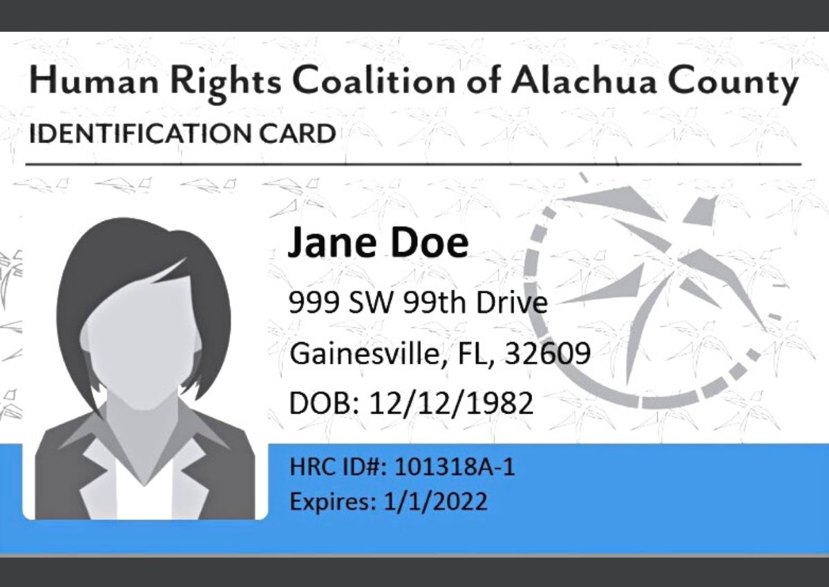 Human Rights Coalition of Alachua County ID card