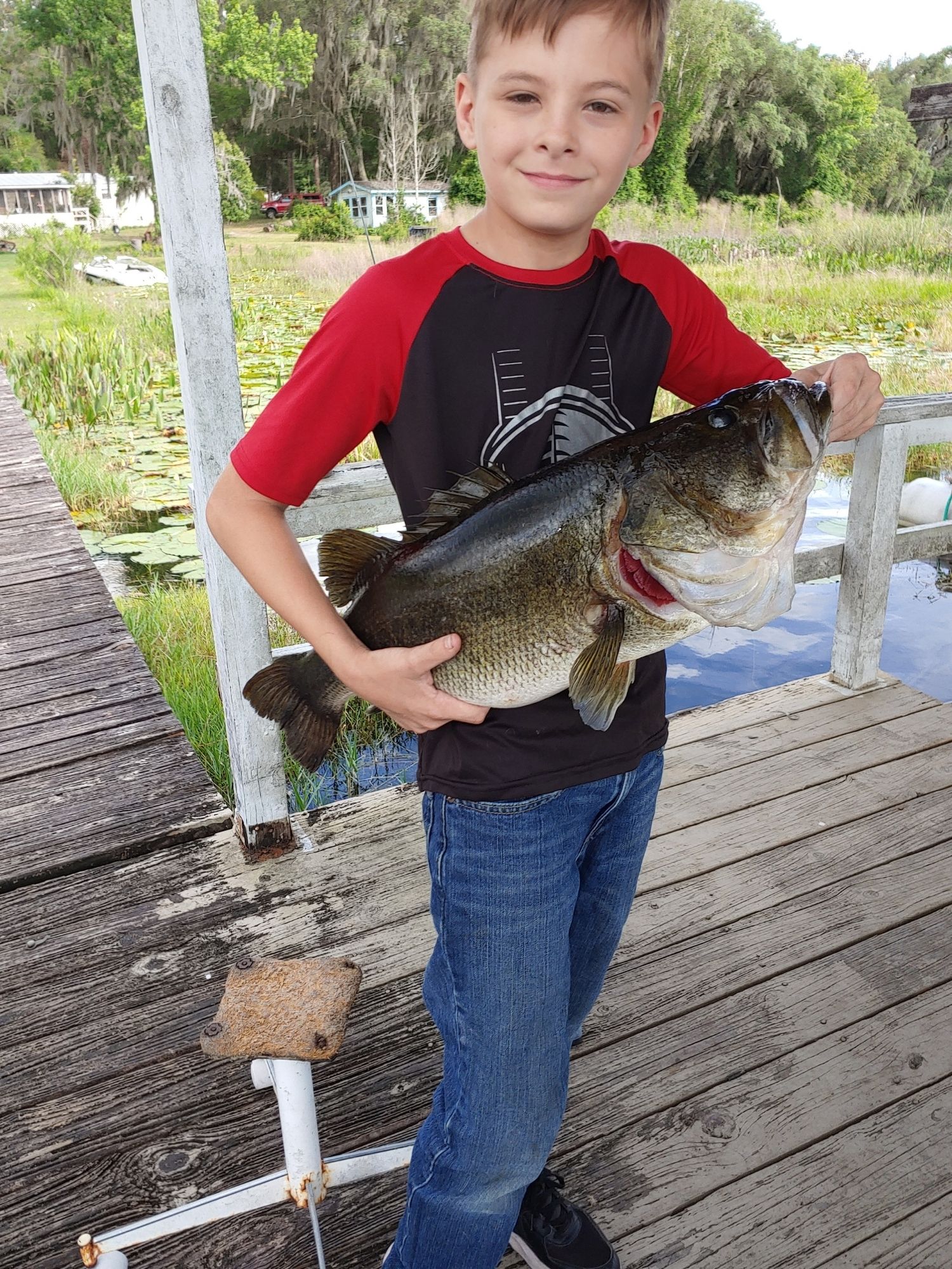 Clay Johnson with his 27-inch bass