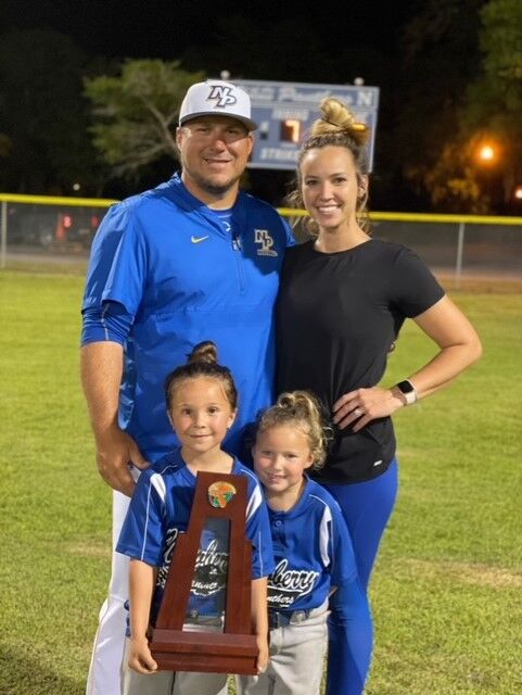 Newberry head coach Mike Spina and family