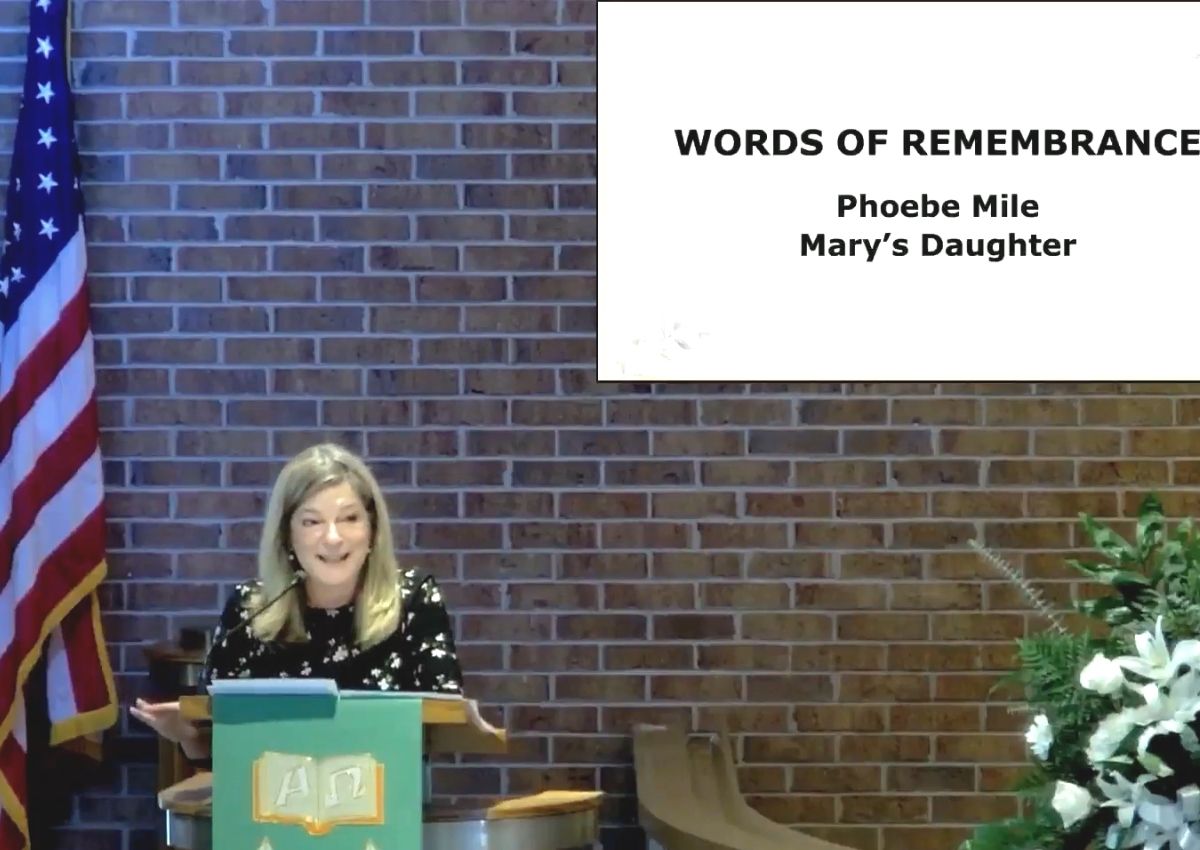 Phoebe Miles speaks at remembrance - Mary Cade's daughter