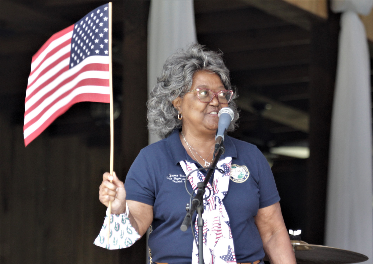 Yvonne Hinson at Newberry Welcome Home Afghanistan vets event