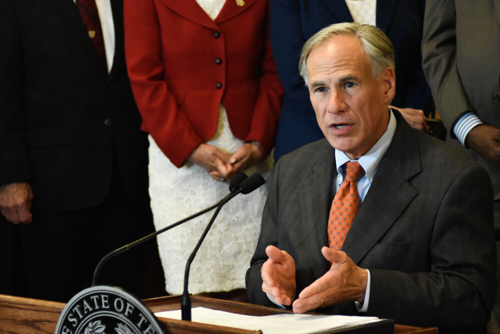 Texas Gov. Greg Abbott speaks at a press conference.