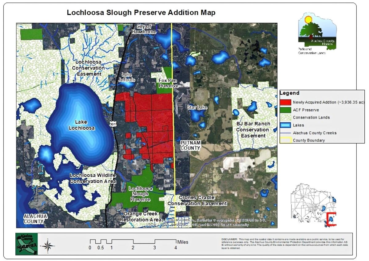 Lochloosa Slough Preserve addition map