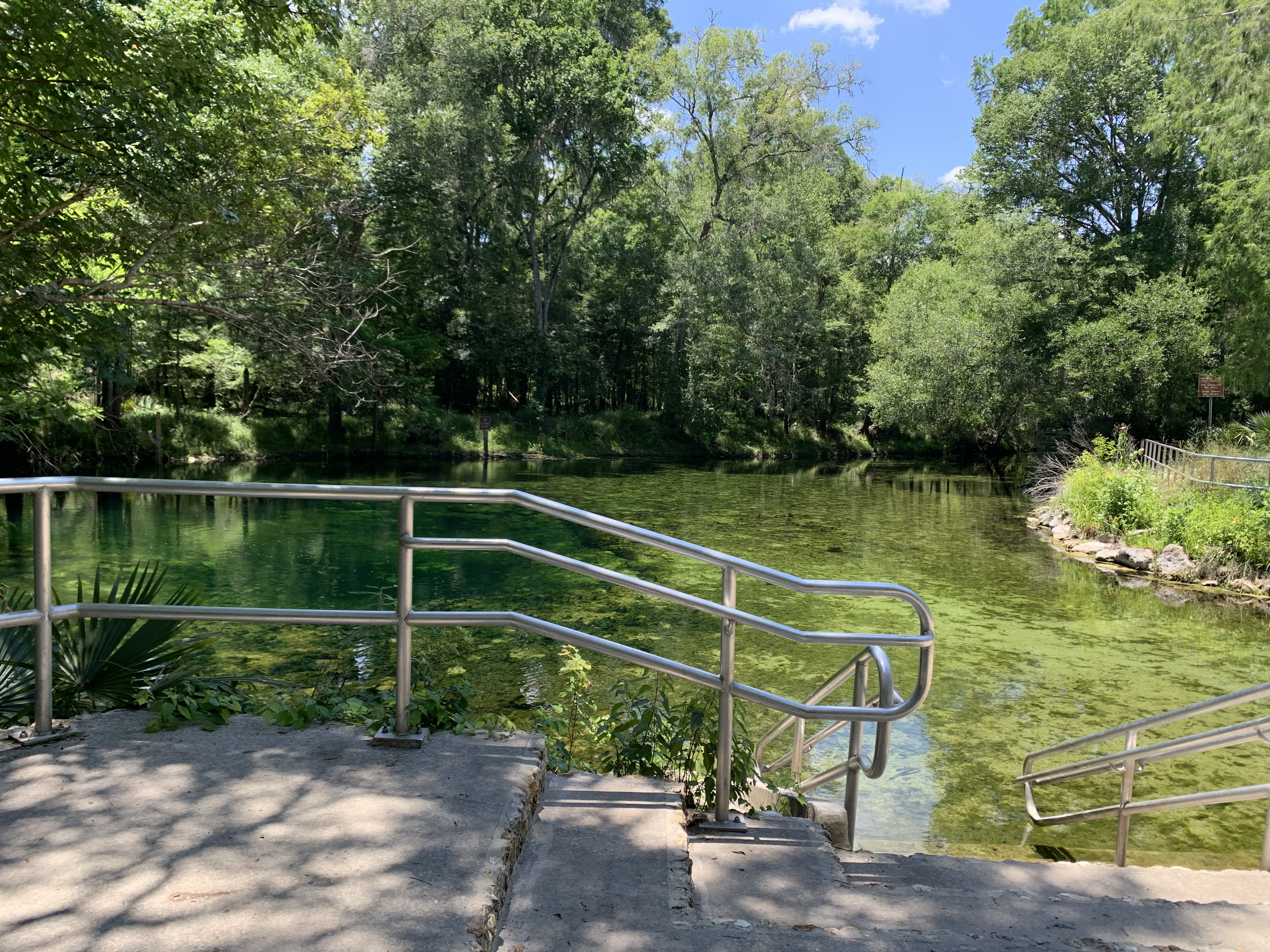 Poe Springs Park swimming area with rail