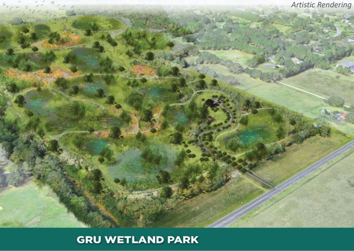 Artistic rendering of new wetlands park