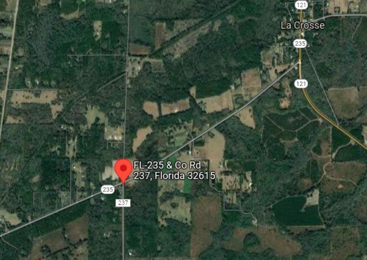 Aerial view State Road 235 and County Road 237 fatal accident