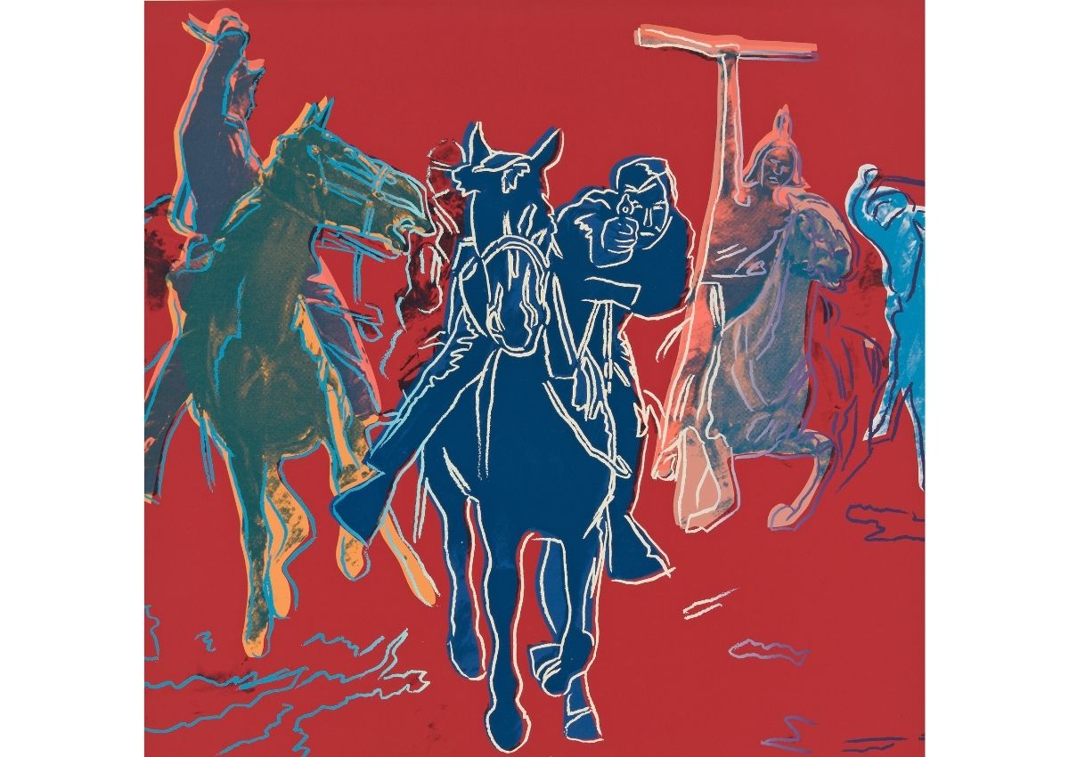 Cowboys and Indians action, by Andy Warhol