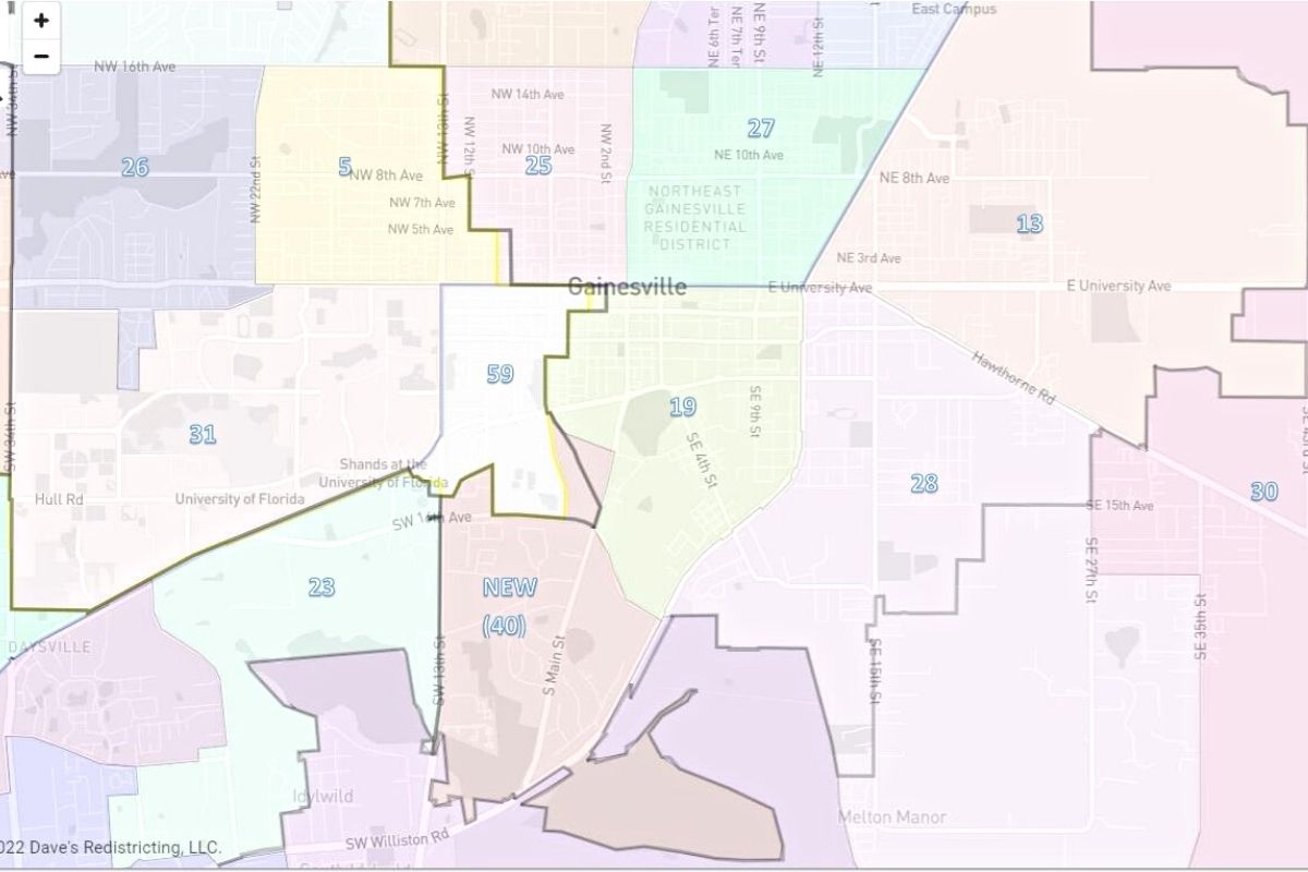 City of Gainesville proposed redistricting map 4-7-22