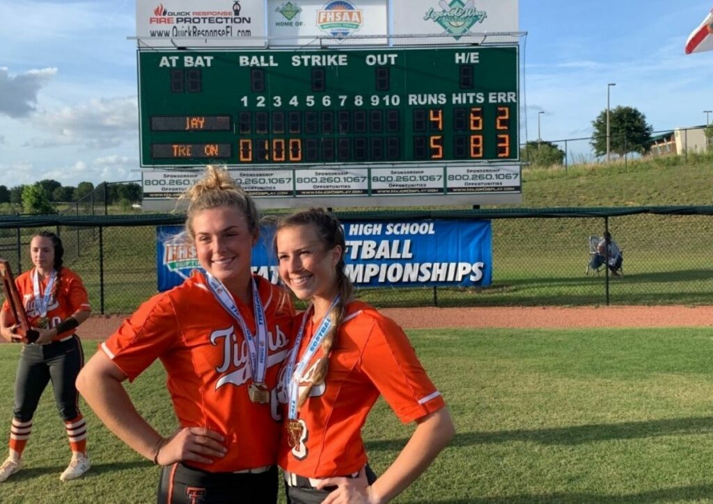 Trenton's Darian Ingram and Keeli Zingaro celebrate winning the Class 1A state title last month in Clermont.