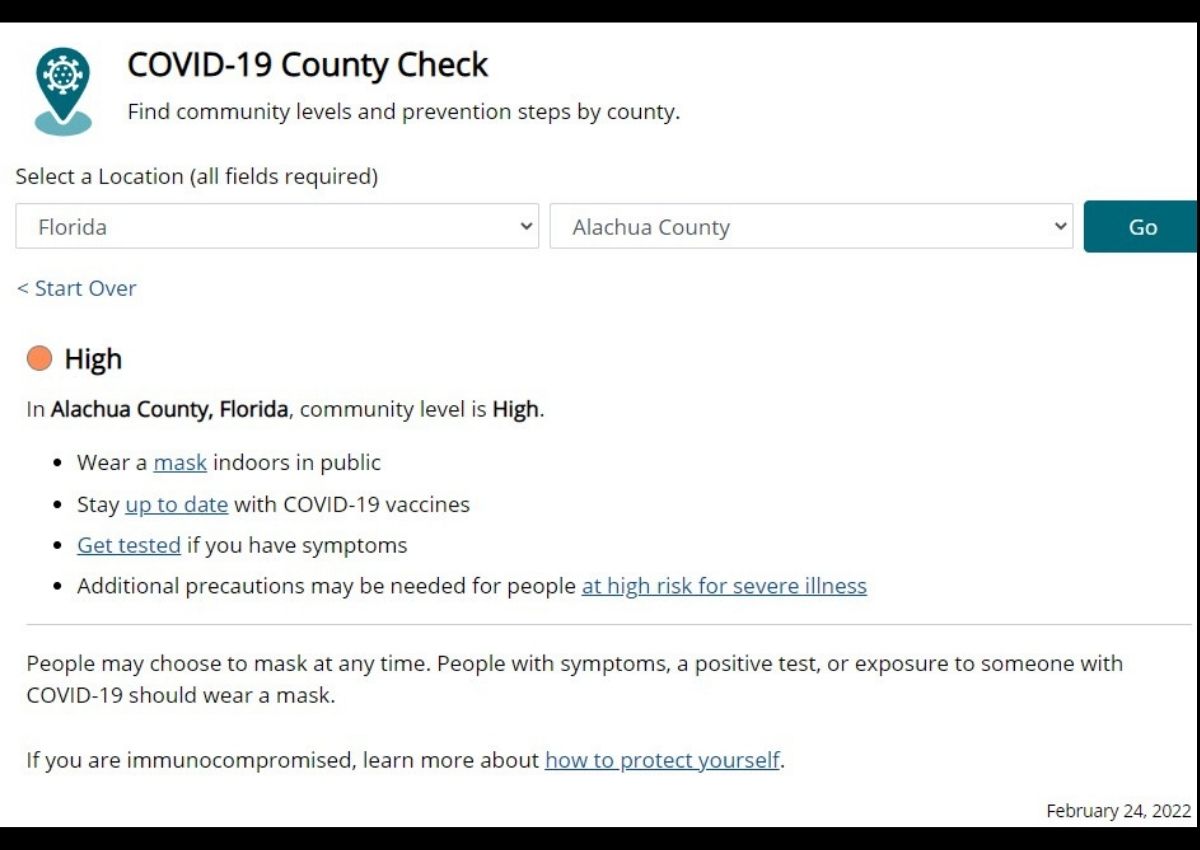CDC Alachua County High-Risk Community 2-24-22