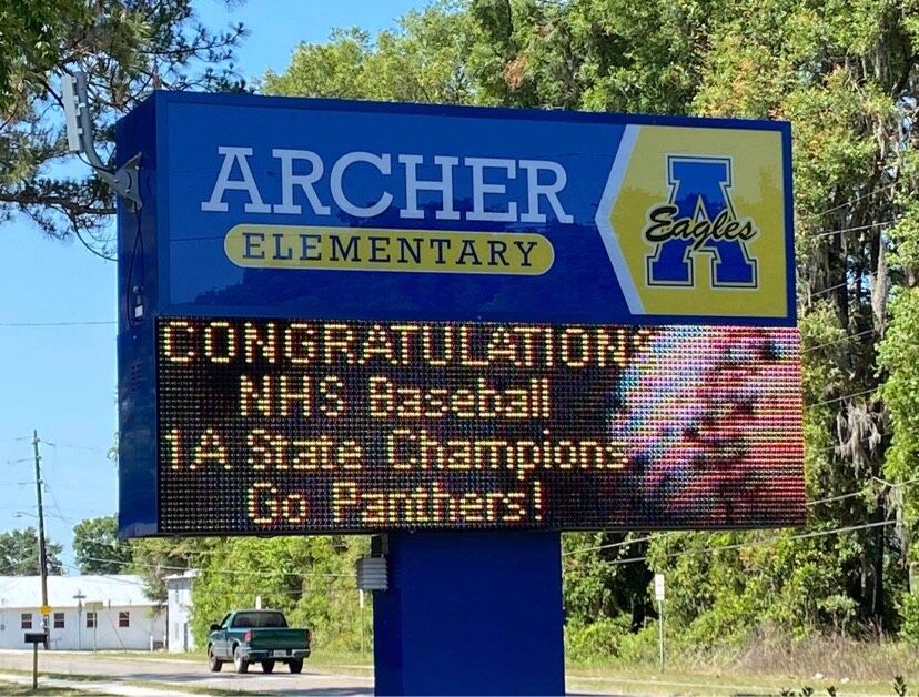 Archer Elementary congratulatory sign