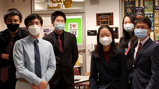 Buchholz students Lucas Dai, Sean Han, Nathan Wei, Amy Xing, Isabelle Tseng and Timmy Li