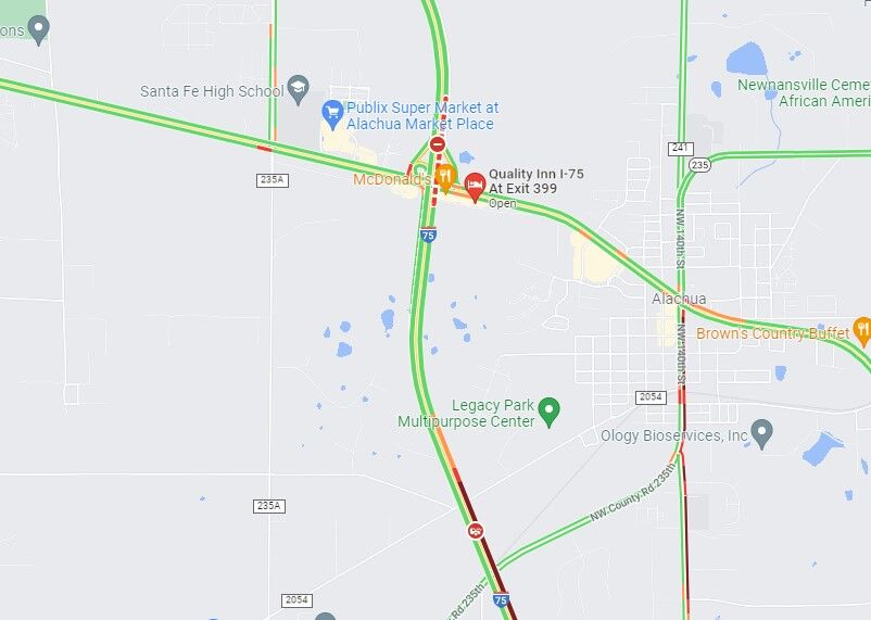 I-75 vehicle fire northbound near mile marker 398.