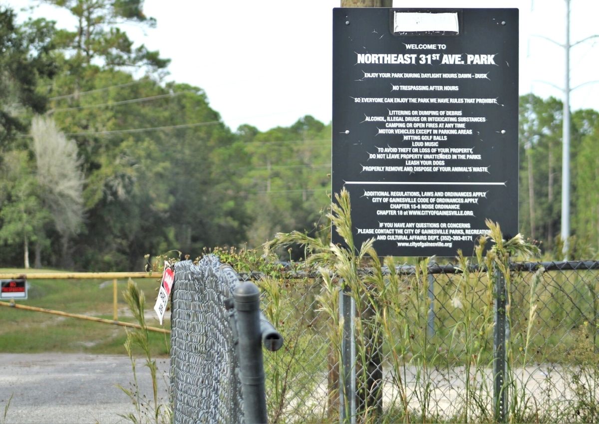 NE 31st Avenue Park - Gainesville near power poles and in disrepair
