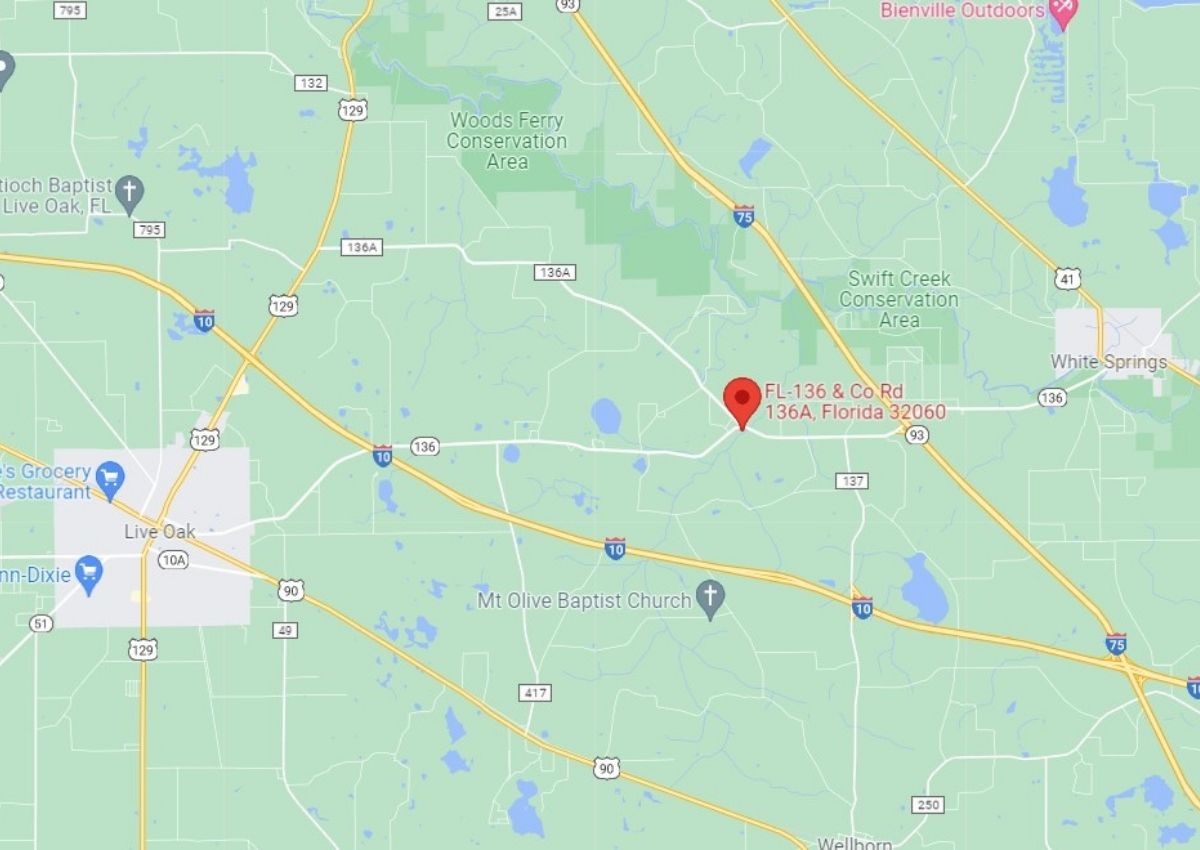 County Road 136 and 136A Suwannee County map