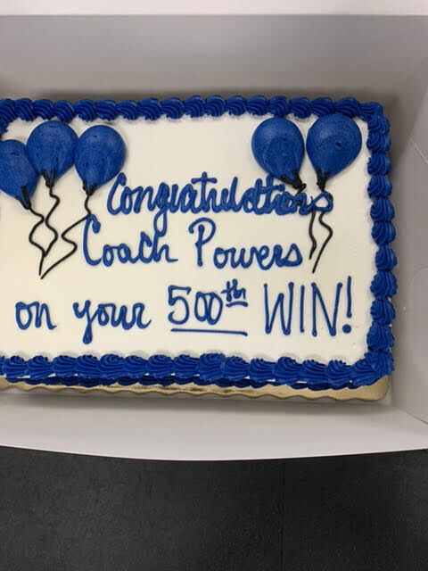 Coach Power's 500th win cake