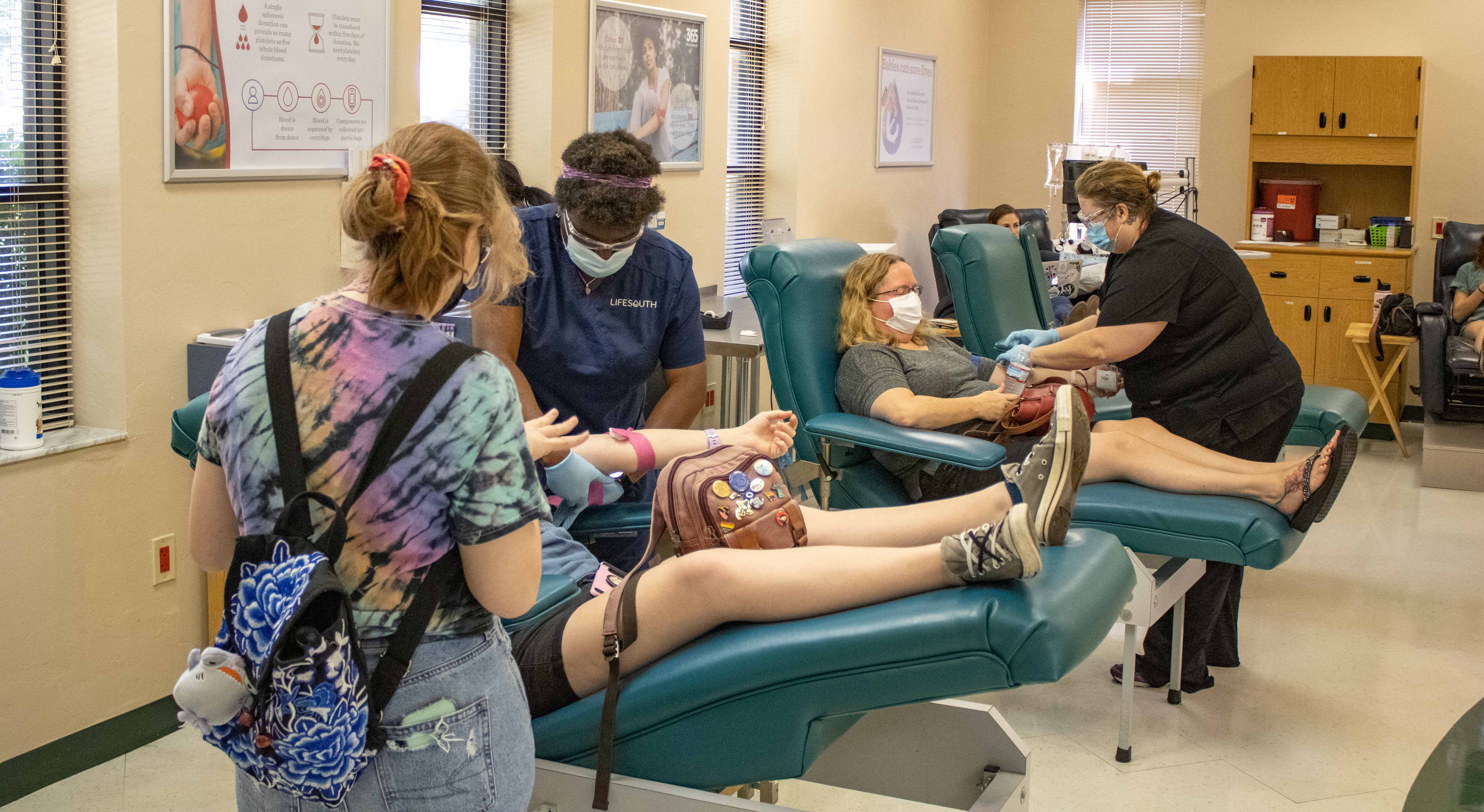 Local residents give blood at Saturday's DJs Unite for LifeSouth event