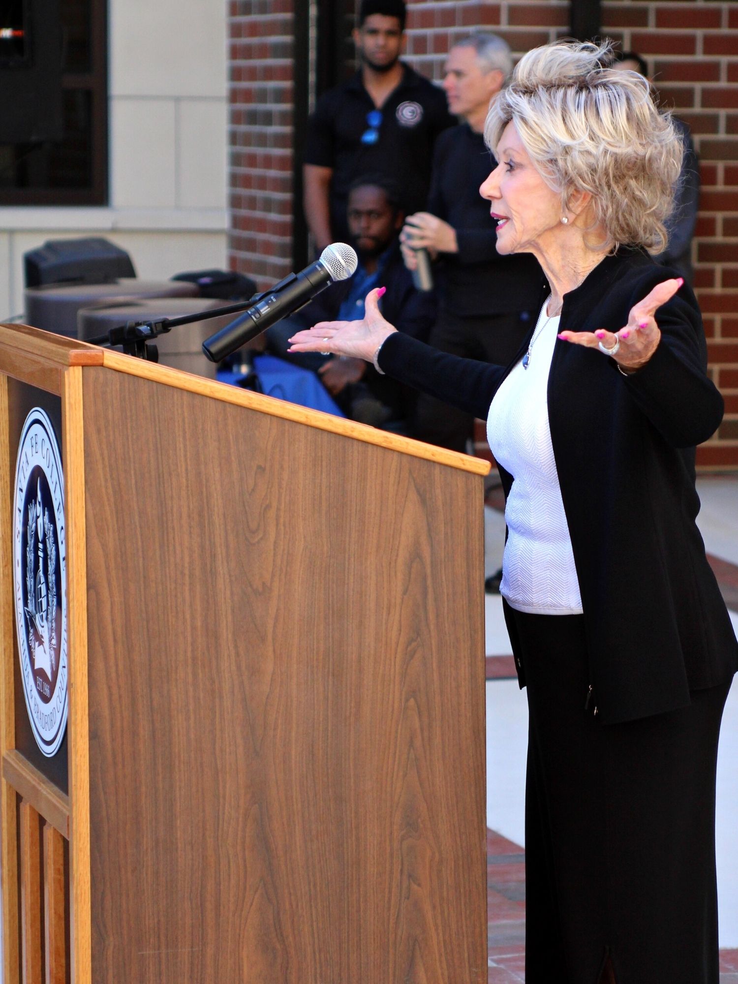 Patricia Blount at SF College Blount Hall ribbon cutting ceremony