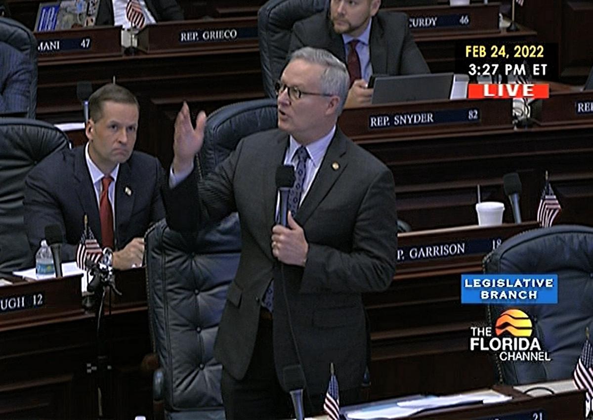 Rep. Chuck Clemons advocates for the Rex and Brody Reinhart Act on the House floor.