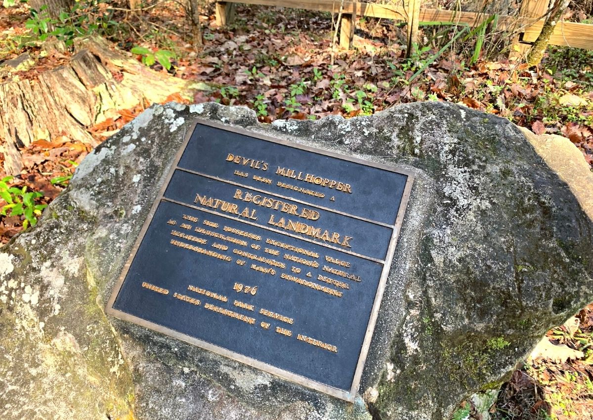 Devil's Millhopper Geological State Park plaque