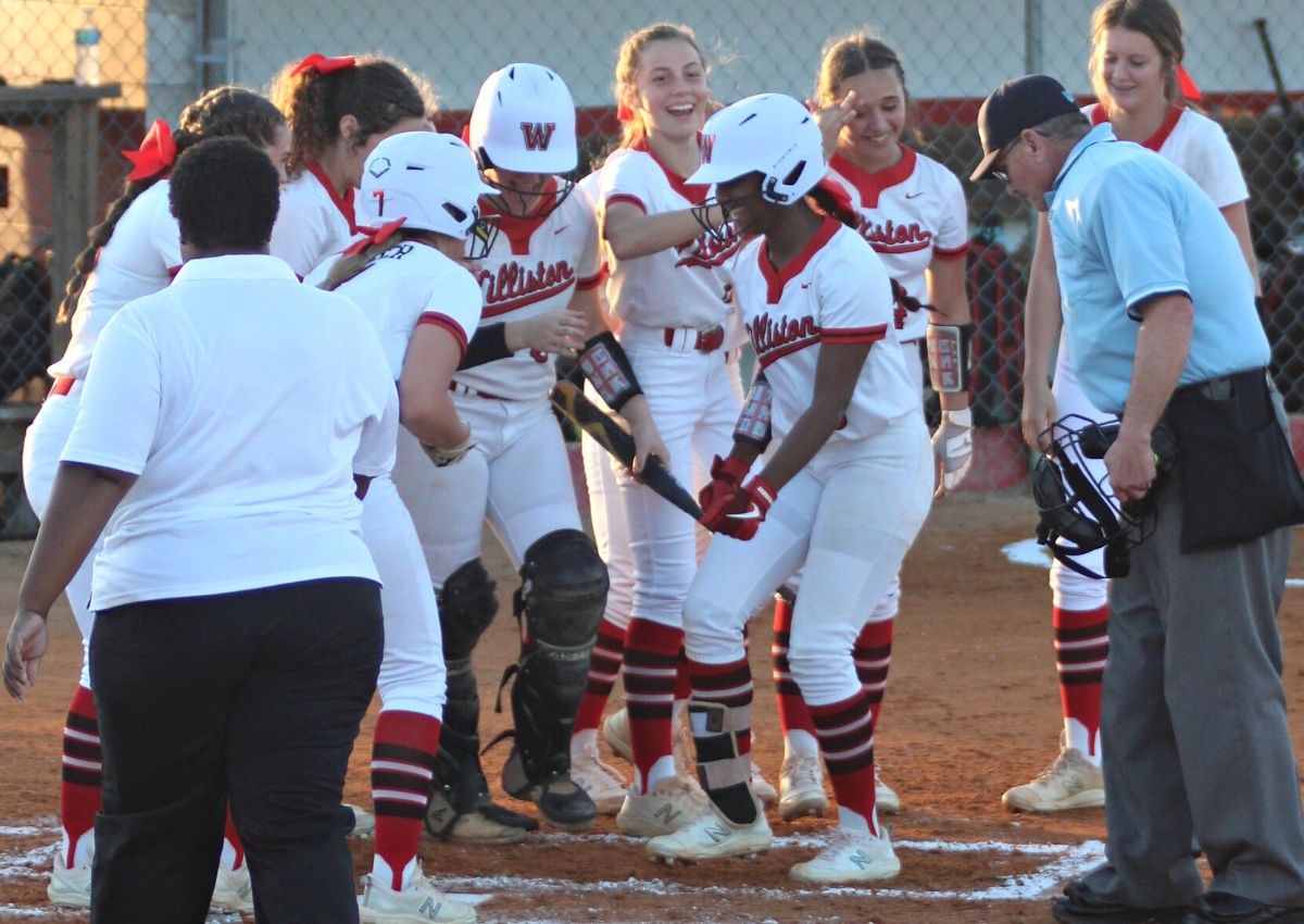 Williston congrats Nevaeh Hayes for 1st inning solo home run
