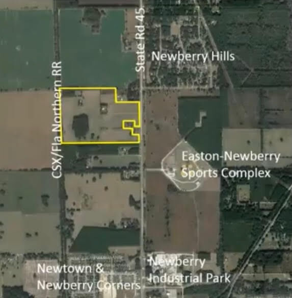 Aerial view of plots of land