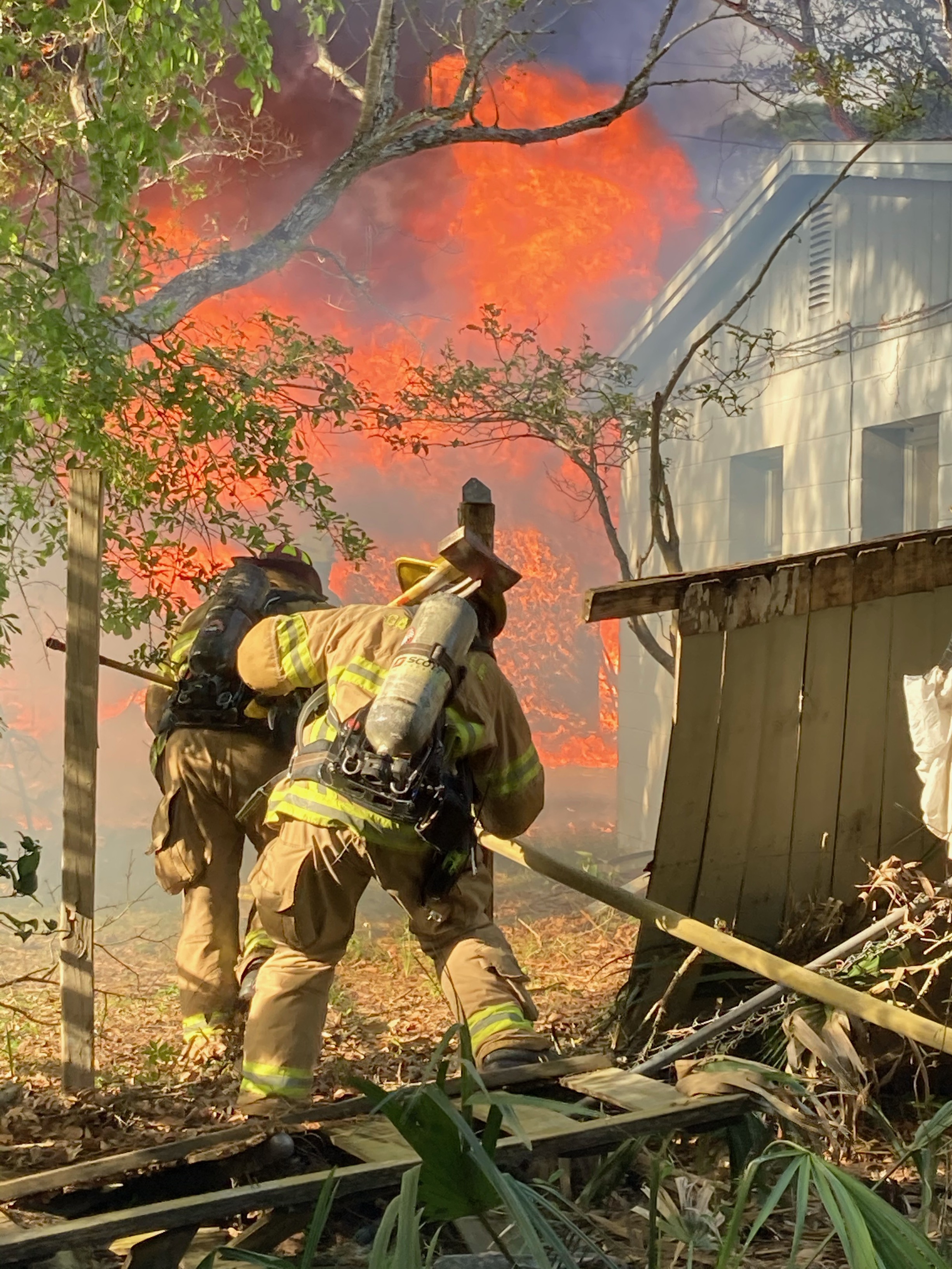 Firefighters battle inferno