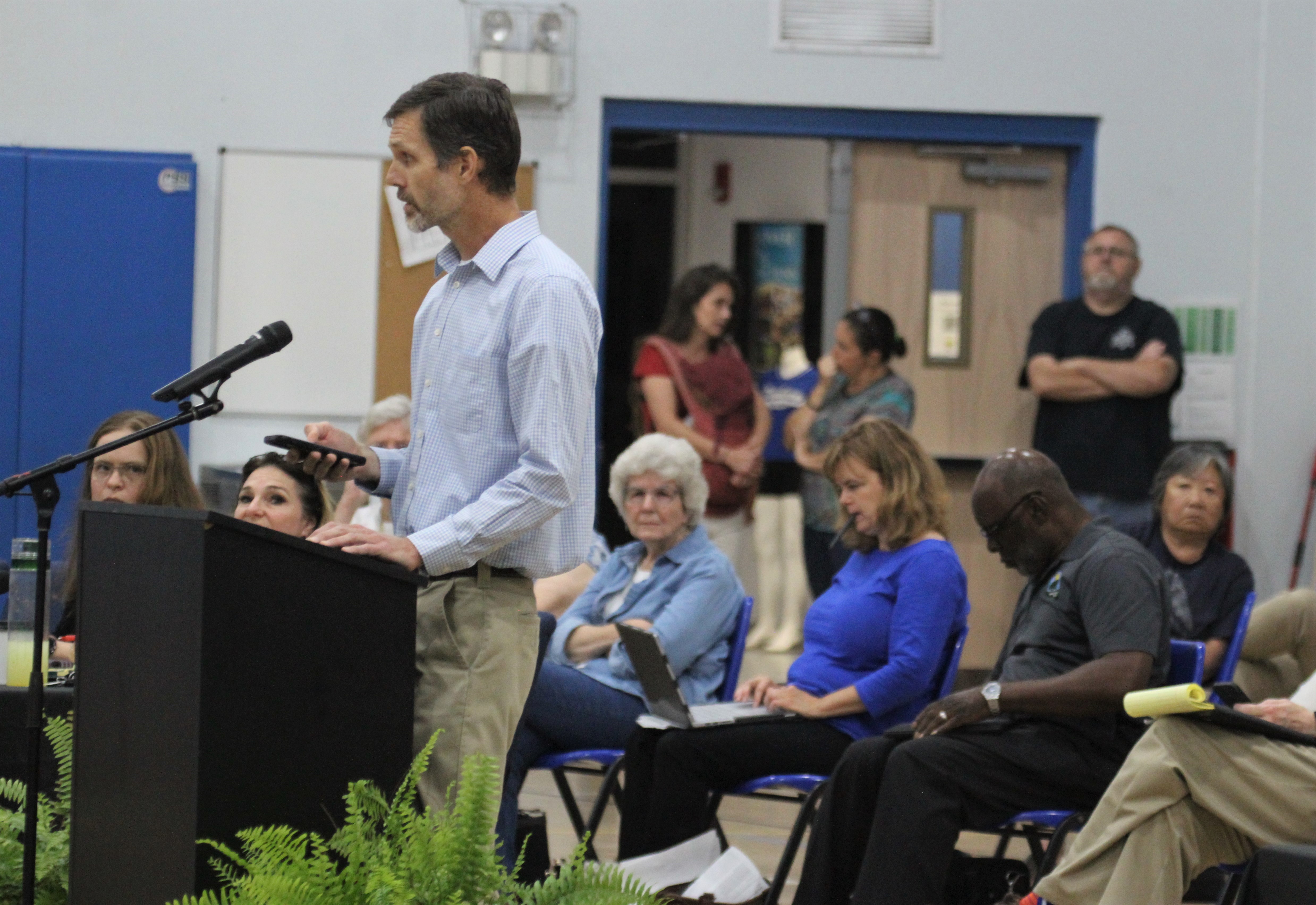 Jerrod Fletcher speaks at Monday's joint commission meeting