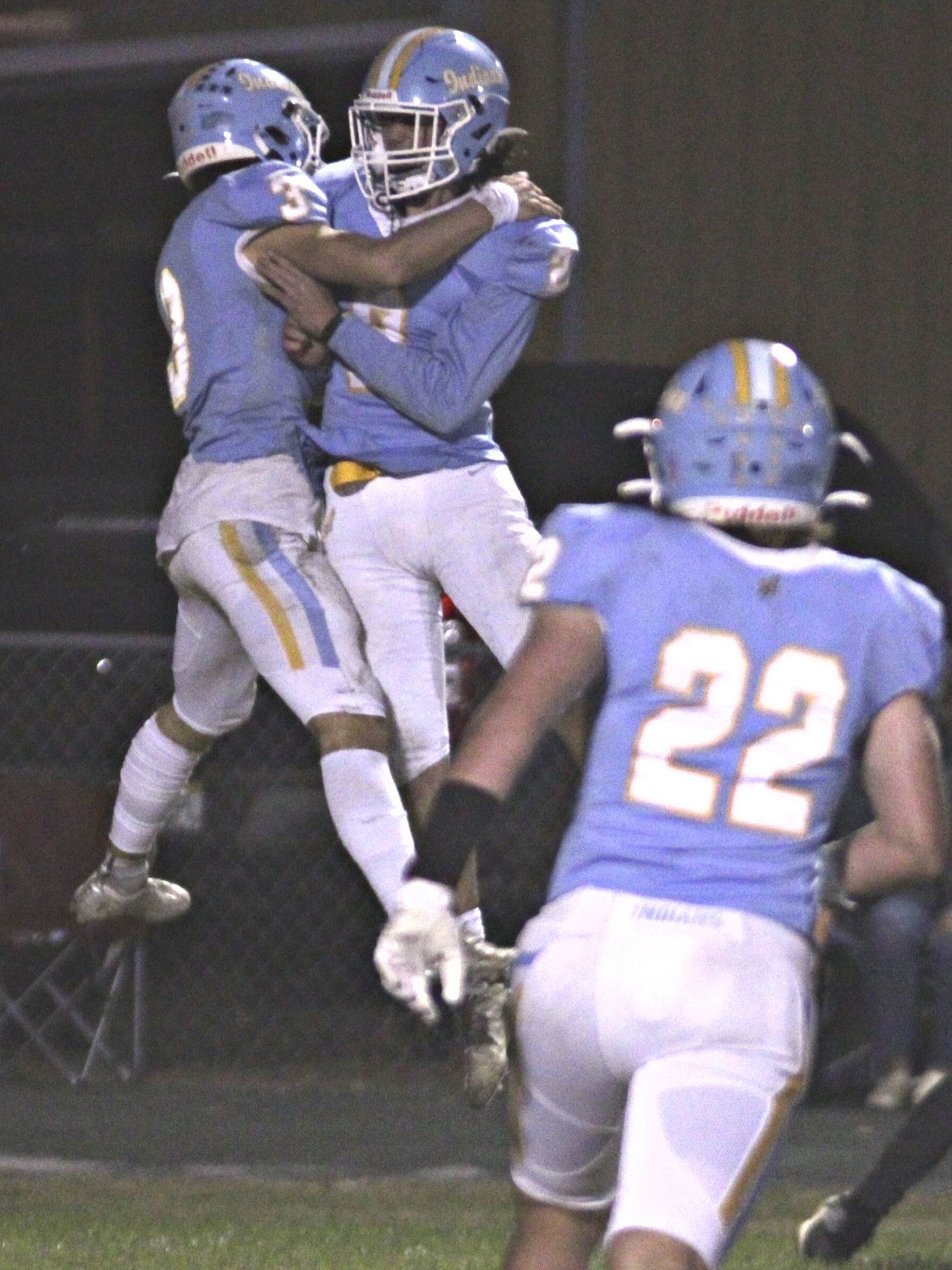 Chiefland's Donovan Minichello celebrates after a 33-yard TD 3rd quarter reception.