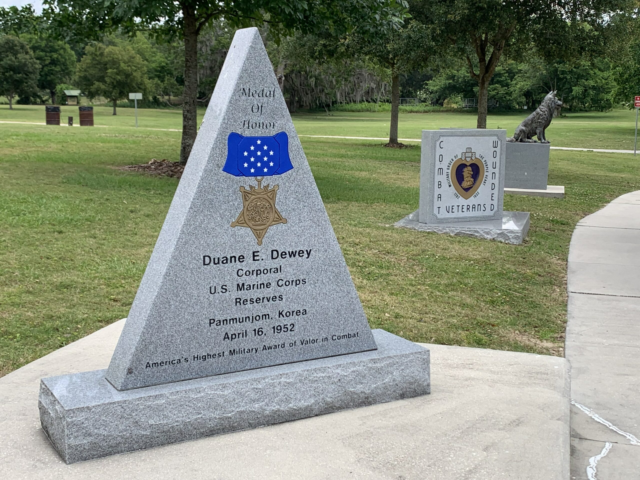 Veterans Memorial Park monument in Gainesville