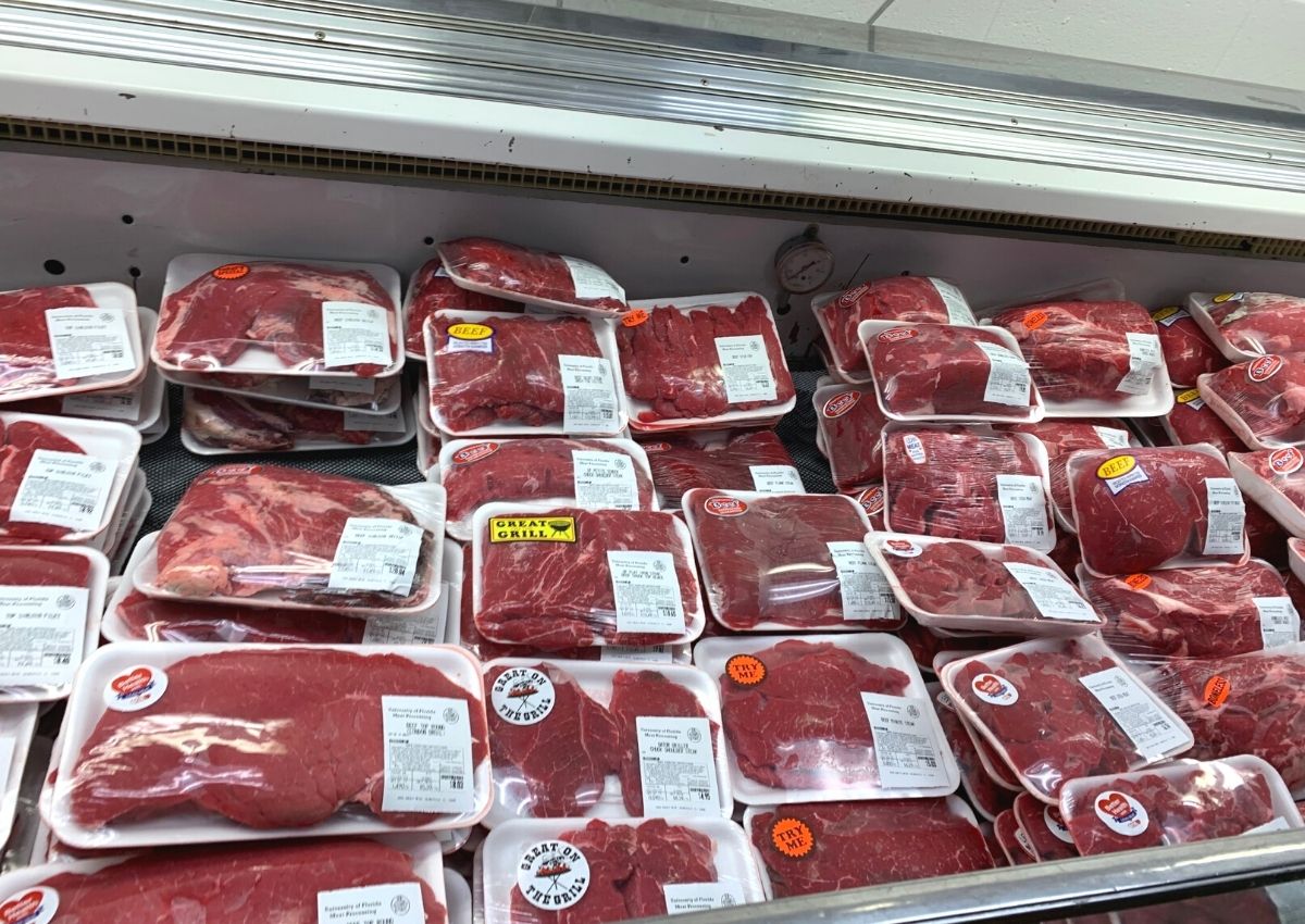 UF Meat Processing Center packaged meat display
