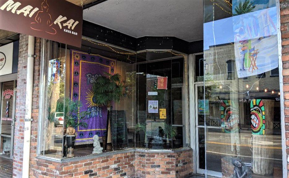 The entrance toMai Kai Kava, 17 W. University Avenue.