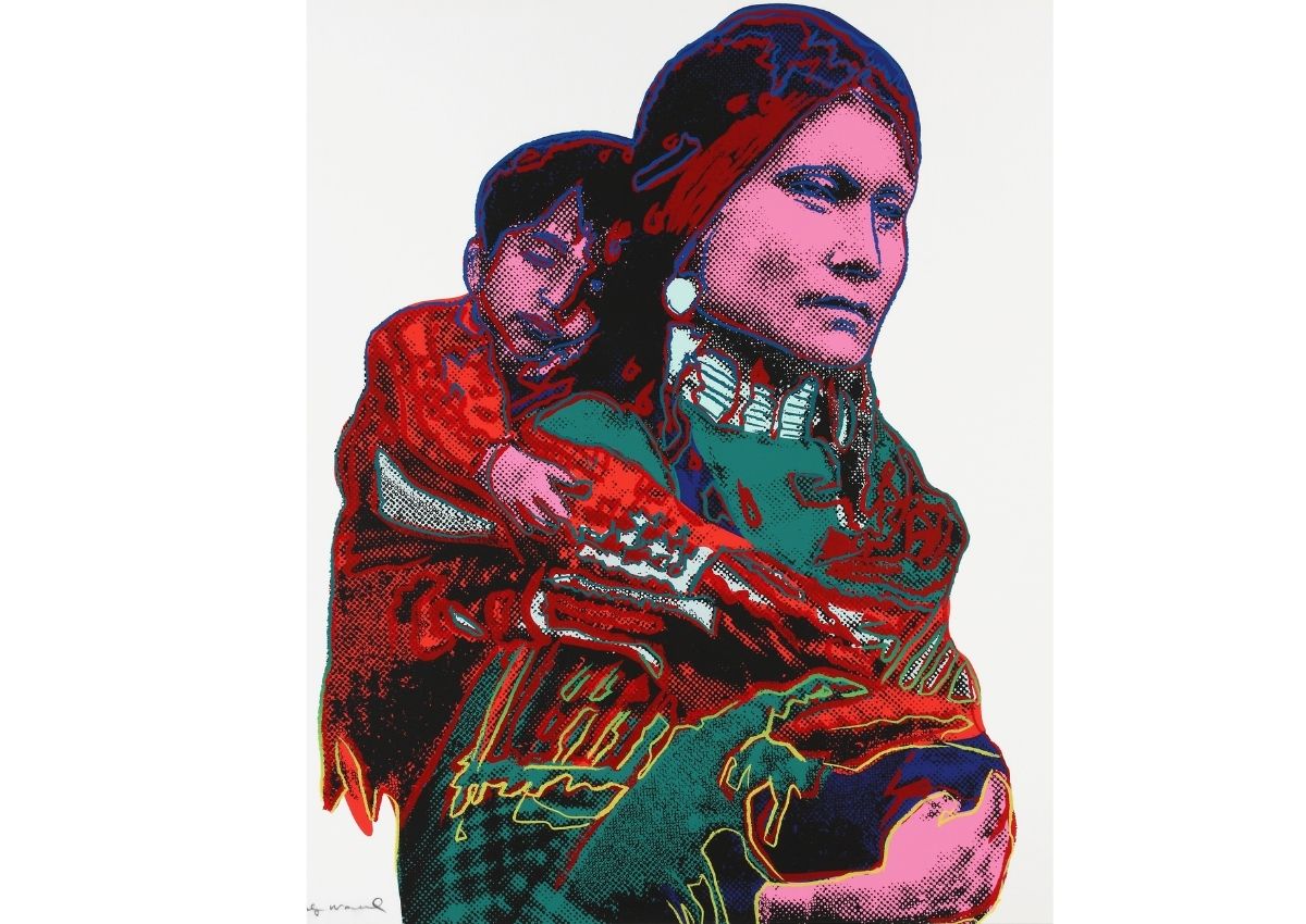 Cowboys and Indians: Mother and child, by Andy Warhol