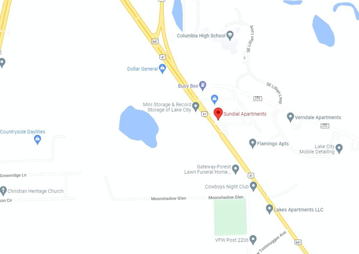 US Highway 441 and SE Sundial Place in Lake City map