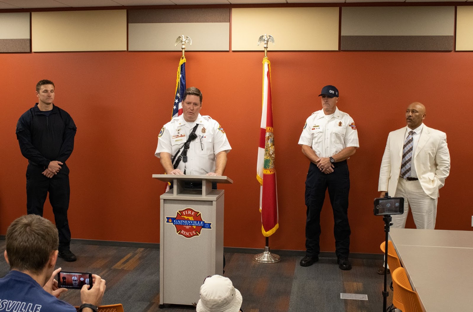 Interim deputy chief Joseph Hillhouse speaks at a Sunday news conference