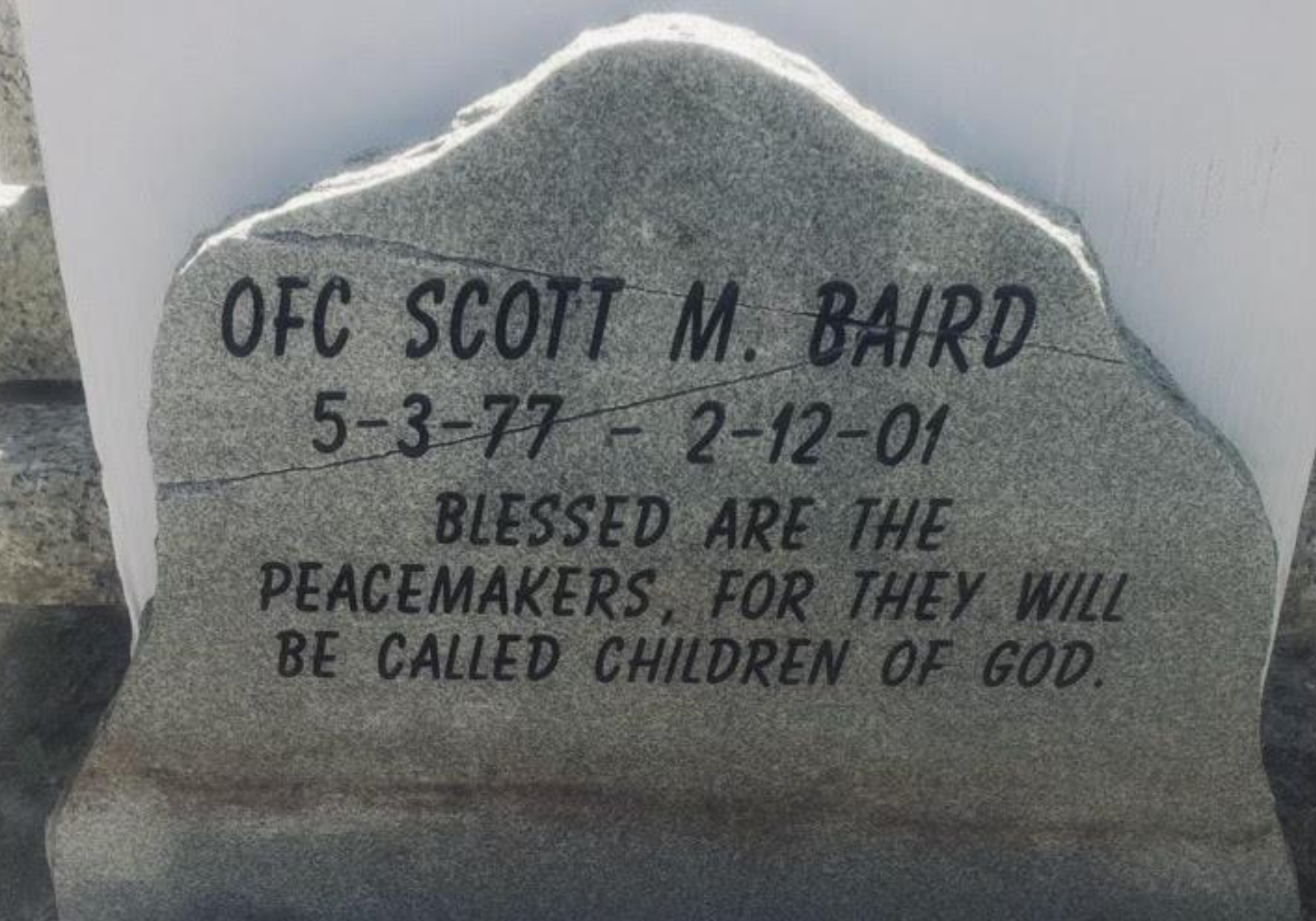 Repaired Scott Baird memorial