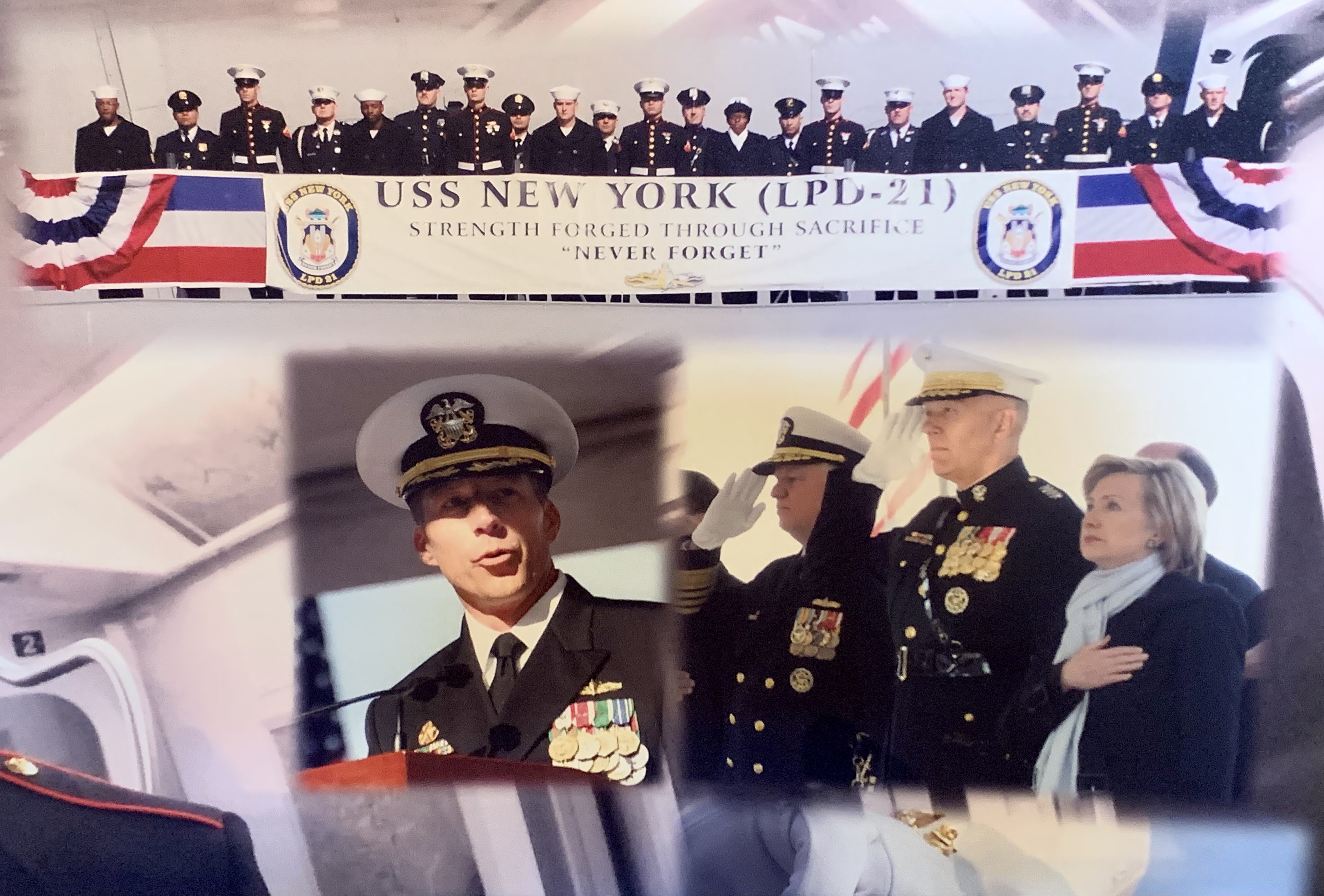 Hillary Clinton and other dignitaries participate in USS New York commissioning