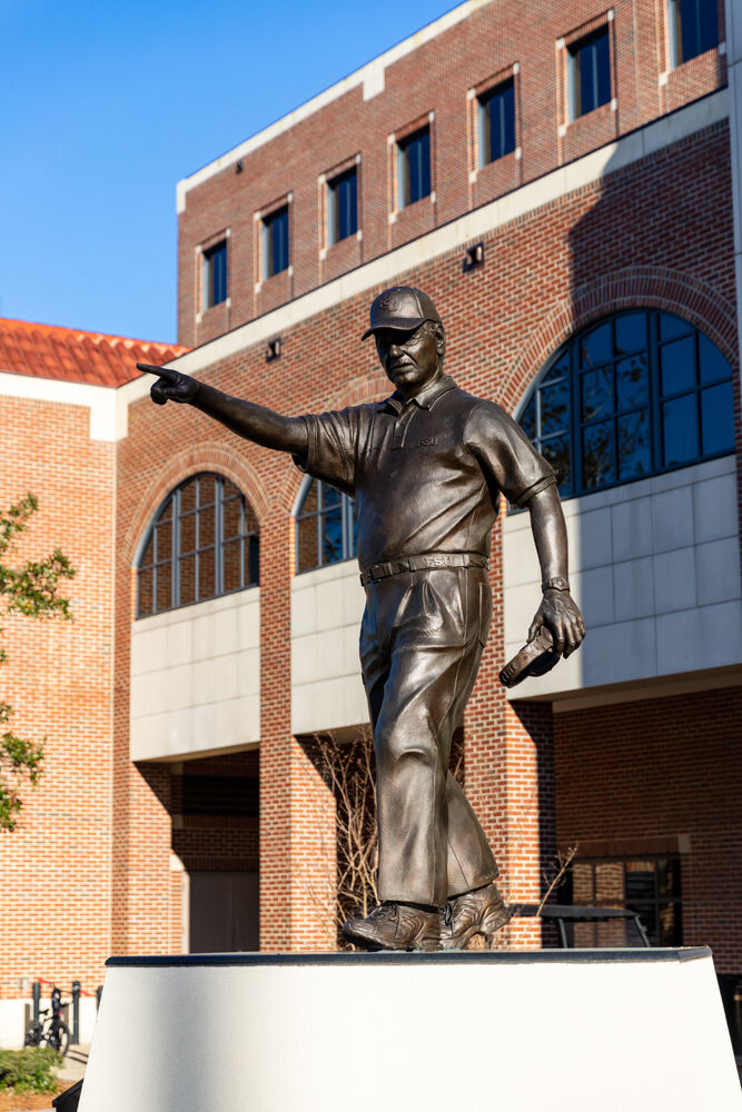Bobby Bowden statue at Doak Campbell Stadium in Tallahassee