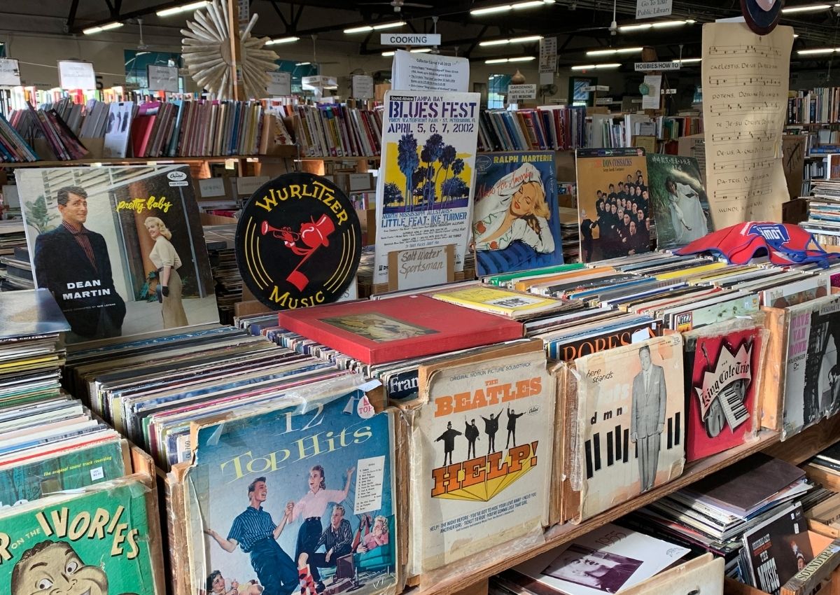Records at the Friends of the Library book sale
