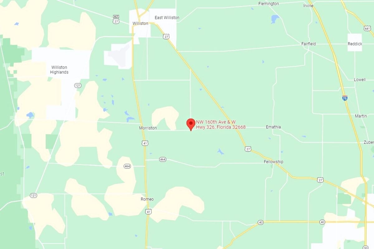 NW 160th Avenue and County Road 326, Marion County map