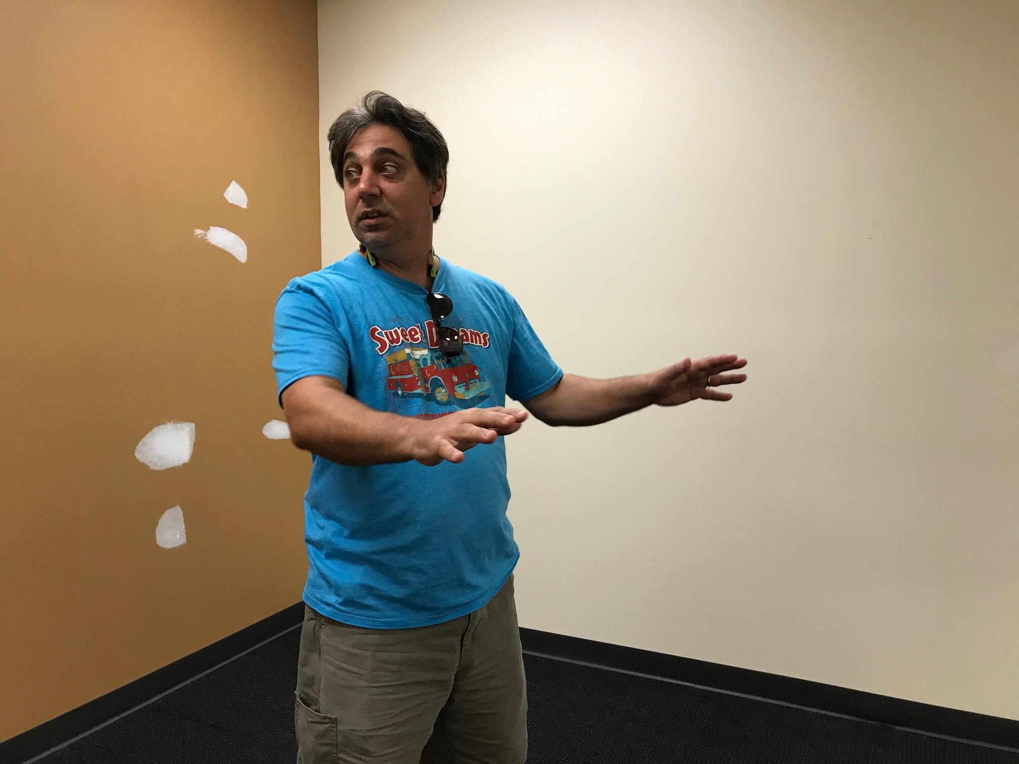 Mike Manfredi describes children's ice cream area